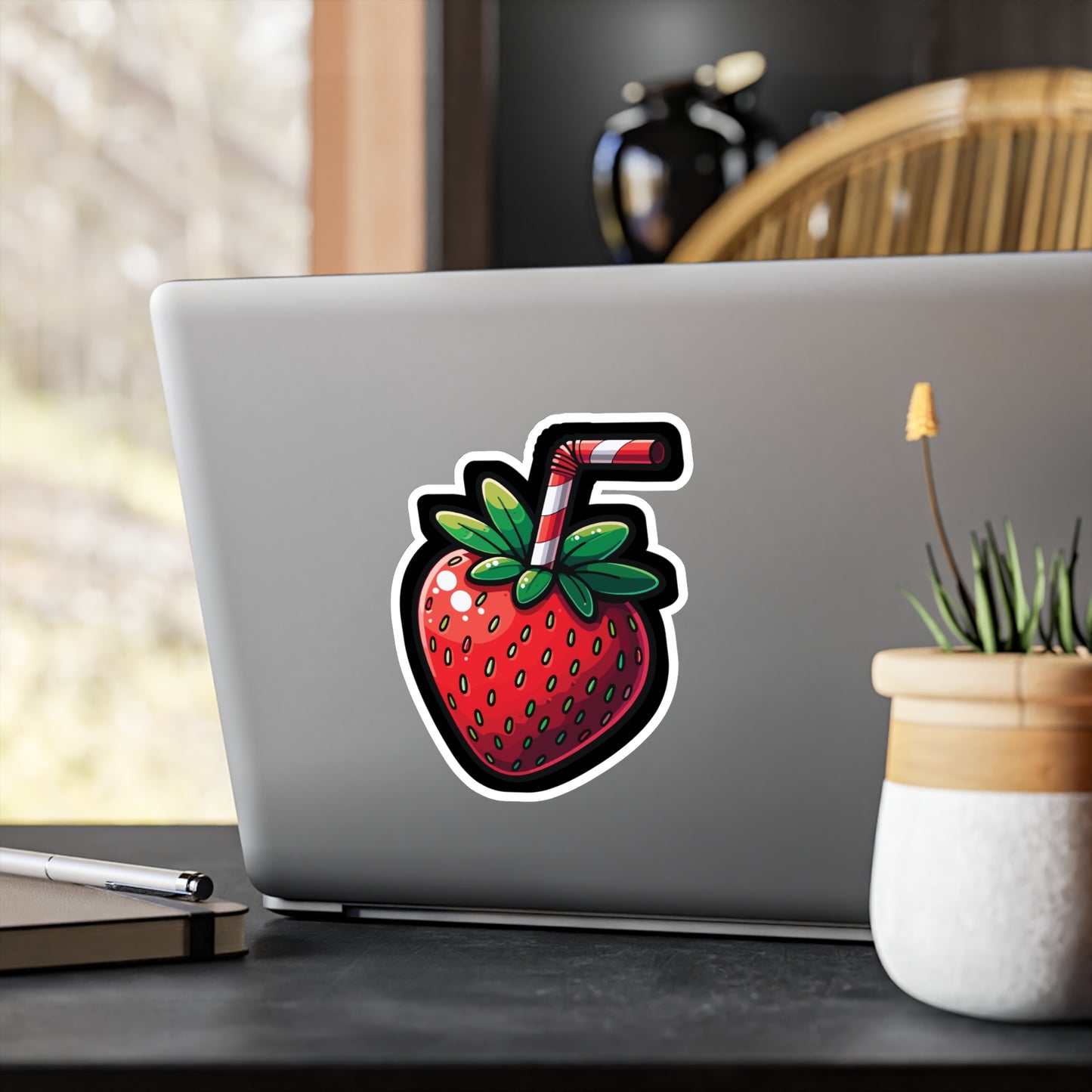 Strawberry Shake - Strawberry Sticker for Laptop Sticker. Water Bottle Sticker, Vinyl Fruits Decal - Strawberry Gift