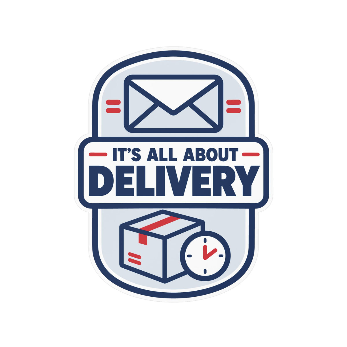 Postal Worker Sticker, It's All About Delivery Decals for Mailbox, Laptop, Waterproof Vinyl Rural Carrier Gift