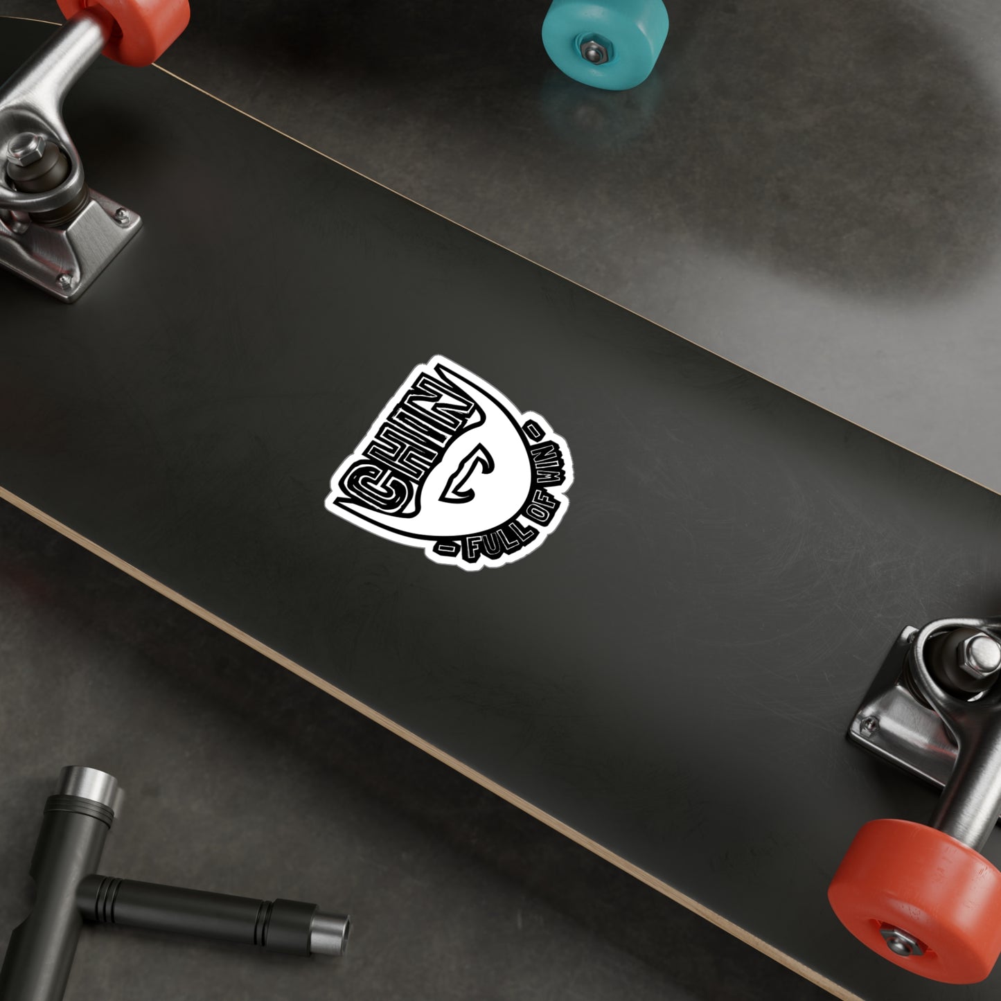 Chin Full Of Win - Beard Sticker for Car Window Laptop Sticker. Water Bottle Sticker, Vinyl Bearded Decal, Man Sticker - Beard Gift