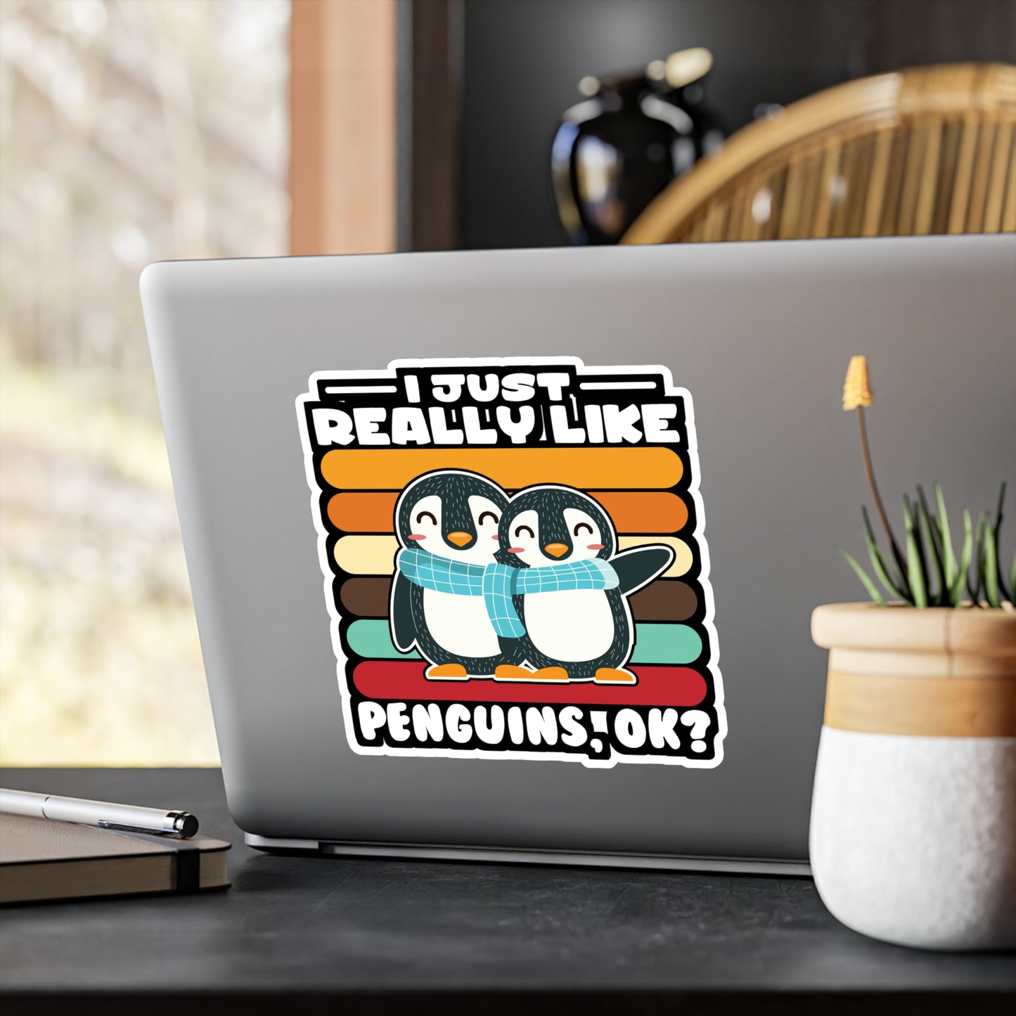 I Just Really Like Penguins - Penguin Sticker for Laptop Sticker. Water Bottle Sticker, Vinyl Small Decal - Penguin Gift