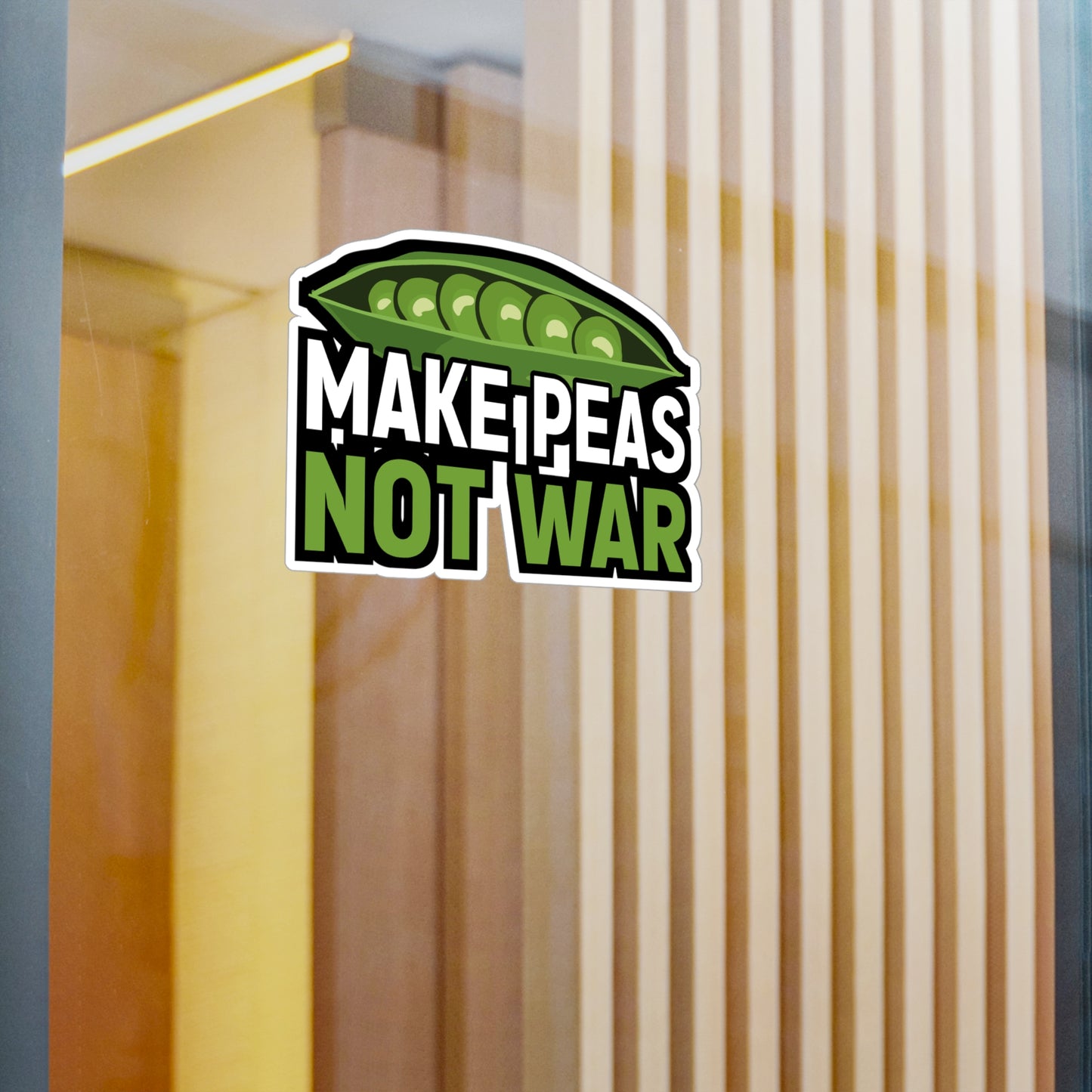 Make peas, not war - Plant-based Sticker for Laptop Sticker. Water Bottle Sticker, Vinyl Vegan Decal - Plant-based Gift