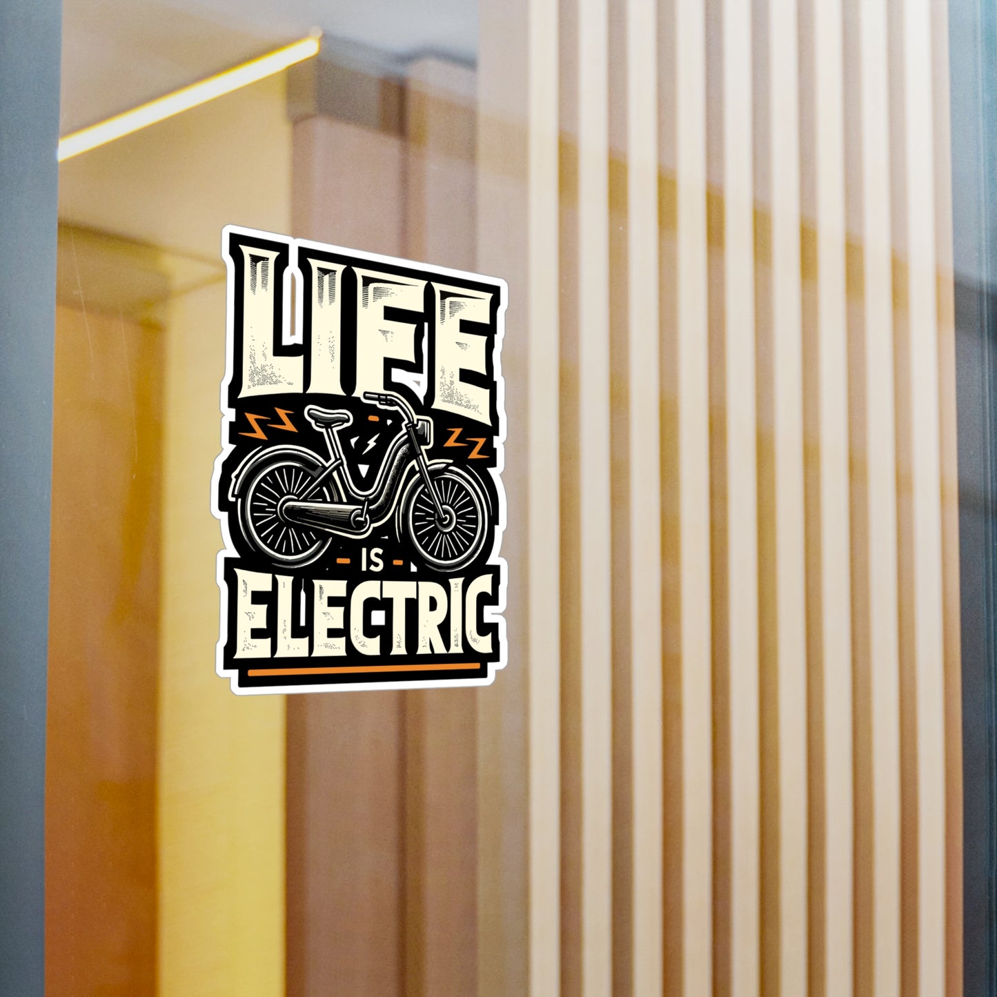 Life Is Electric - E-bike Sticker for Car Laptop Sticker. Water Bottle Sticker, Vinyl Electric-bike Decal - E-bike Gift