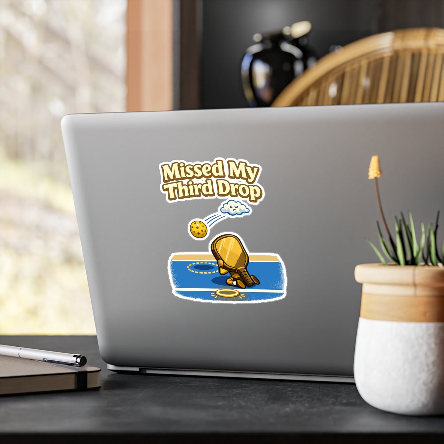 Pickleball Sticker Missed My Third Drop Funny Pickle Athlete sticker Decals Waterproof Vinyl for Laptop Water Bottle Competition Gift