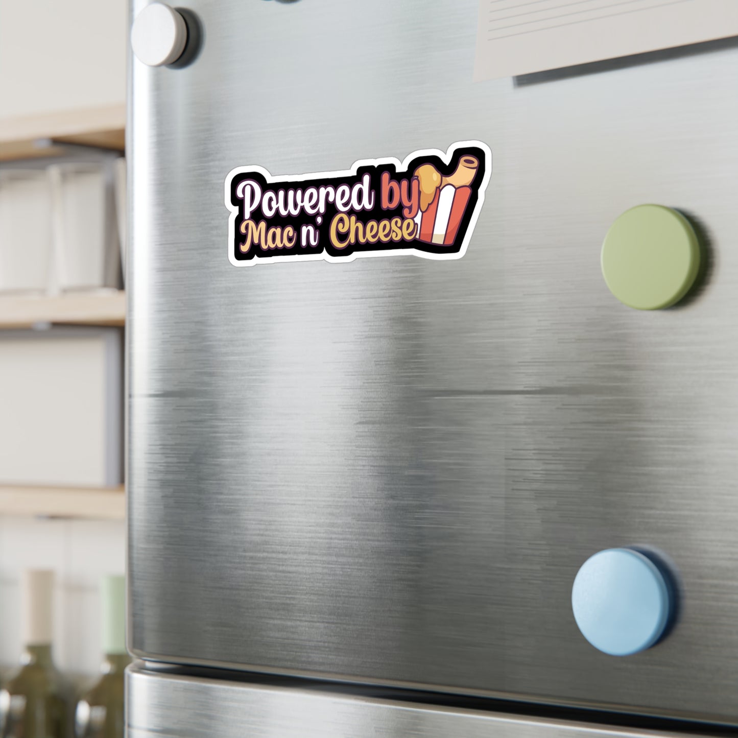 Powered by Mac n Cheese - Mac n cheese Sticker for Wall, Laptop, Window, Truck, Car Mac n cheese Gift Vinyl Mac & cheese Decal Sticker