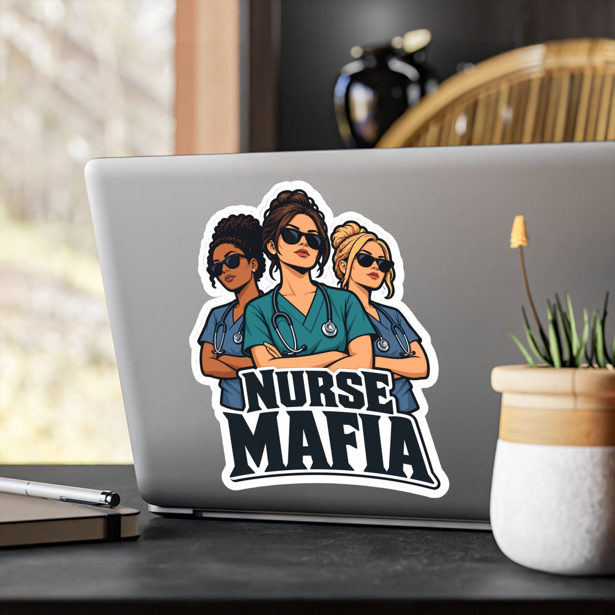 Nurse Sticker, Nurse Mafia Vinyl Decals for Laptop and Water Bottle, Waterproof Gift for Nursing Student Graduation