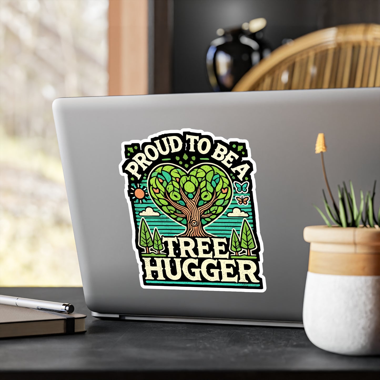 Proud To Be A Tree Hugger - Tree hugger Sticker for Laptop Sticker. Water Bottle Sticker, Vinyl Environmentalist Decal - Tree hugger Gift