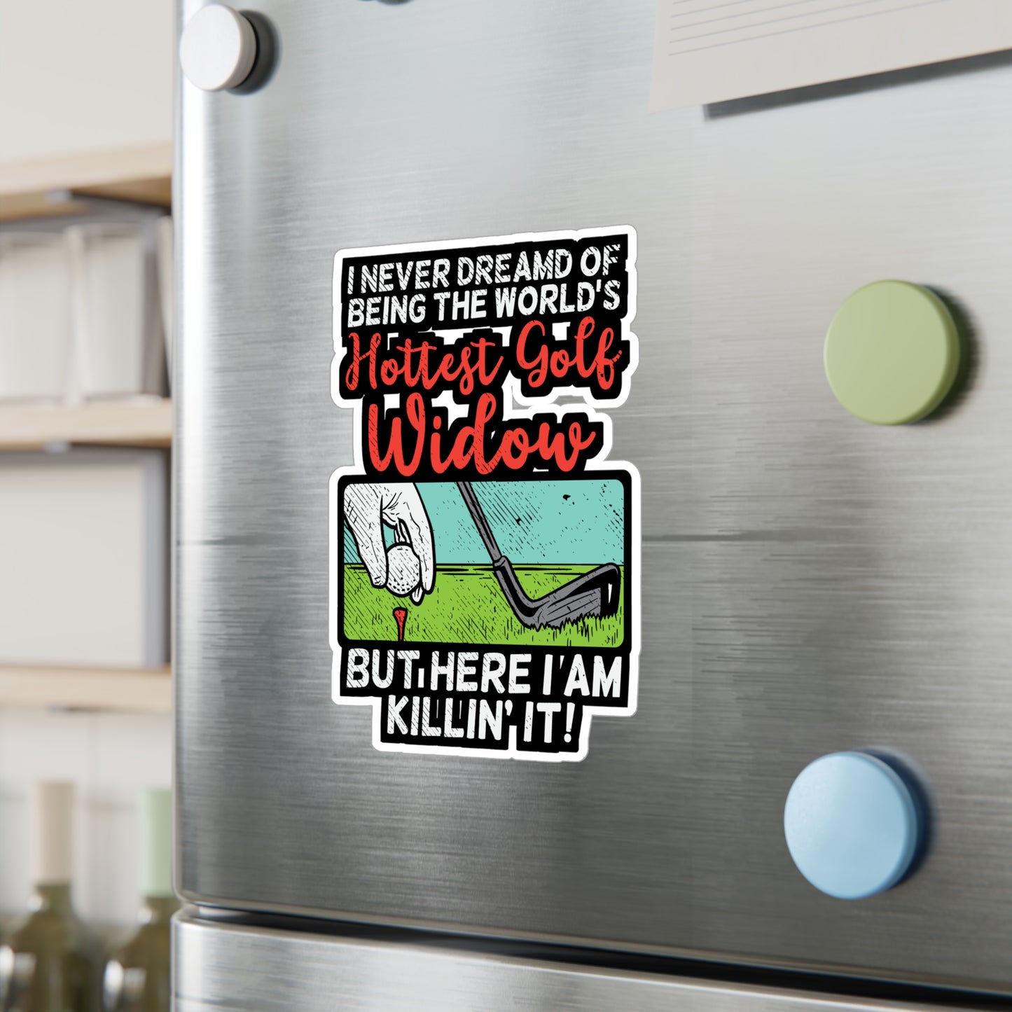 Hottest Golf Widow - Golf Sticker for Car Window Laptop Sticker. Water Bottle Sticker, Vinyl Golfer Decal, Wife Sticker - Golf Gift