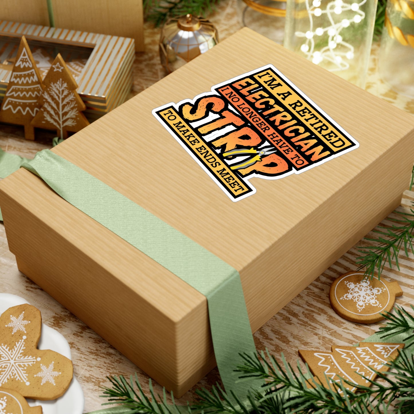 I'm A Retired Electrician I No Longer Have To Strip To Make Ends Meet - Electrician Sticker for Wall, Laptop, Window, Truck, Car Electrician Gift Vinyl Stripper Decal Sticker