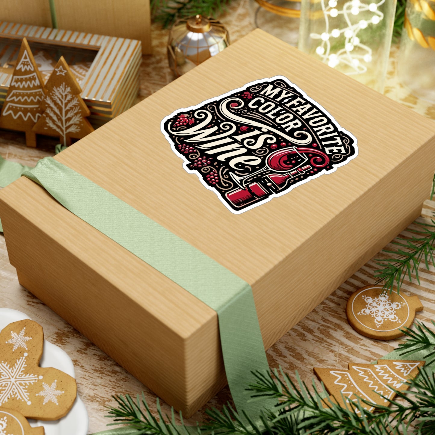 My Favorite Color Is Wine - Wine Sticker for Car Window Laptop Sticker. Water Bottle Sticker, Vinyl Liquor Decal, Booze Sticker - Wine Gift