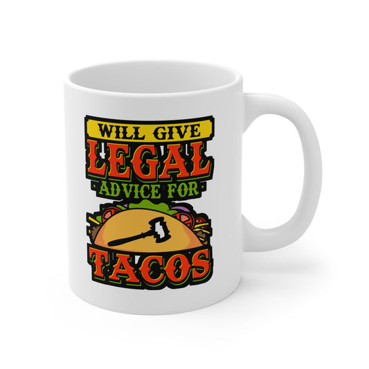 Will Give Legal Advice Lawyer - Lawyer Mug for Coffee 11oz. Lawyer Cup, White ceramic, Attorney Mug, Appeal Tea Cup - Lawyer Gift