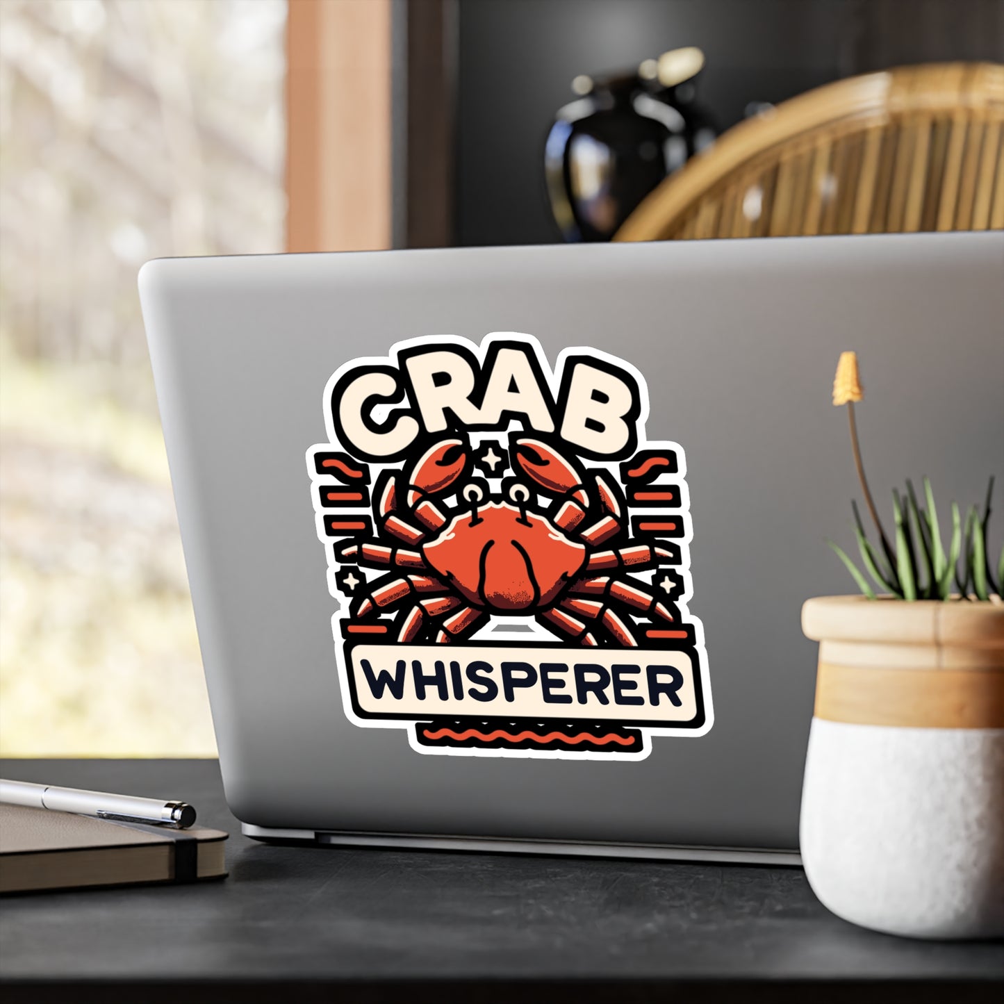 Crab Whisperer - Crab Sticker for Laptop Sticker. Water Bottle Sticker, Vinyl Crabbing Decal - Crab Gift