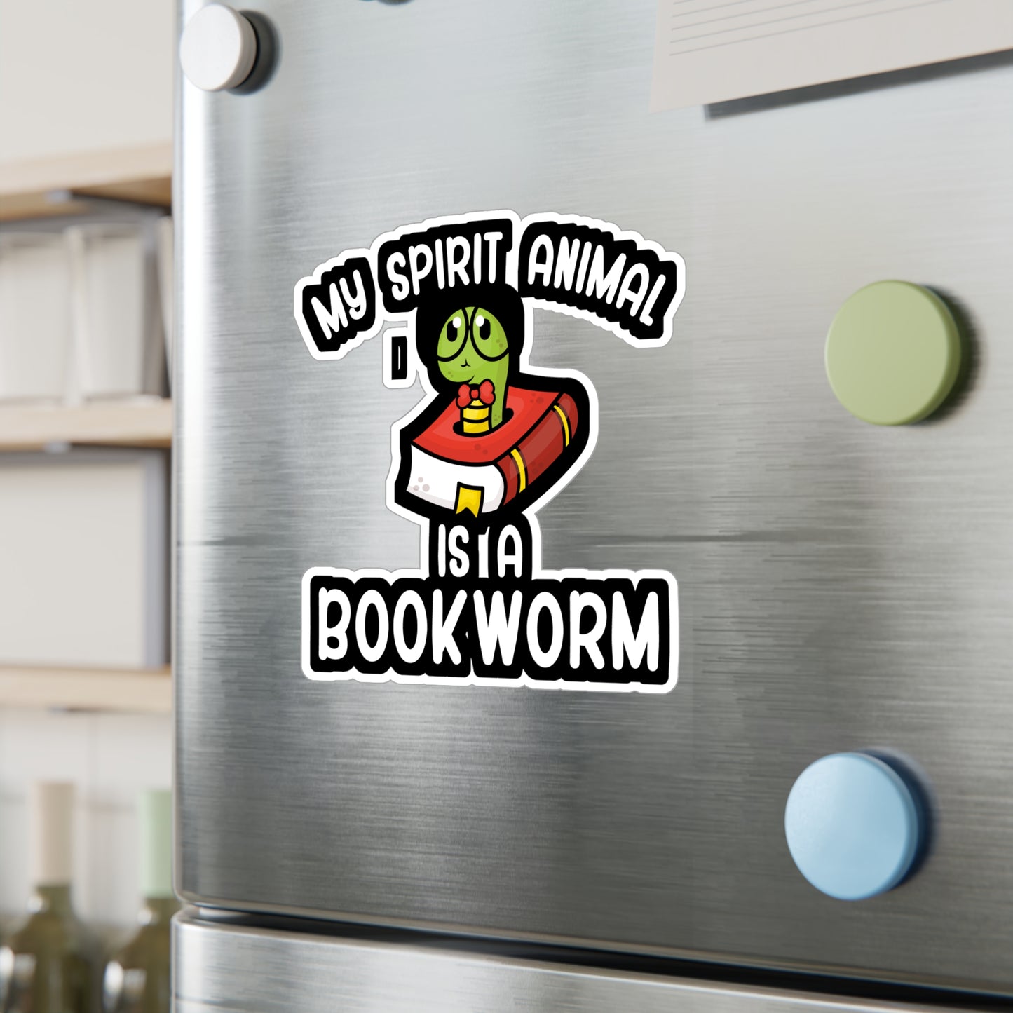 My spirit animal is a bookworm - Author Sticker for Wall, Laptop, Window, Truck, Car Author Gift Vinyl Writer Decal Sticker