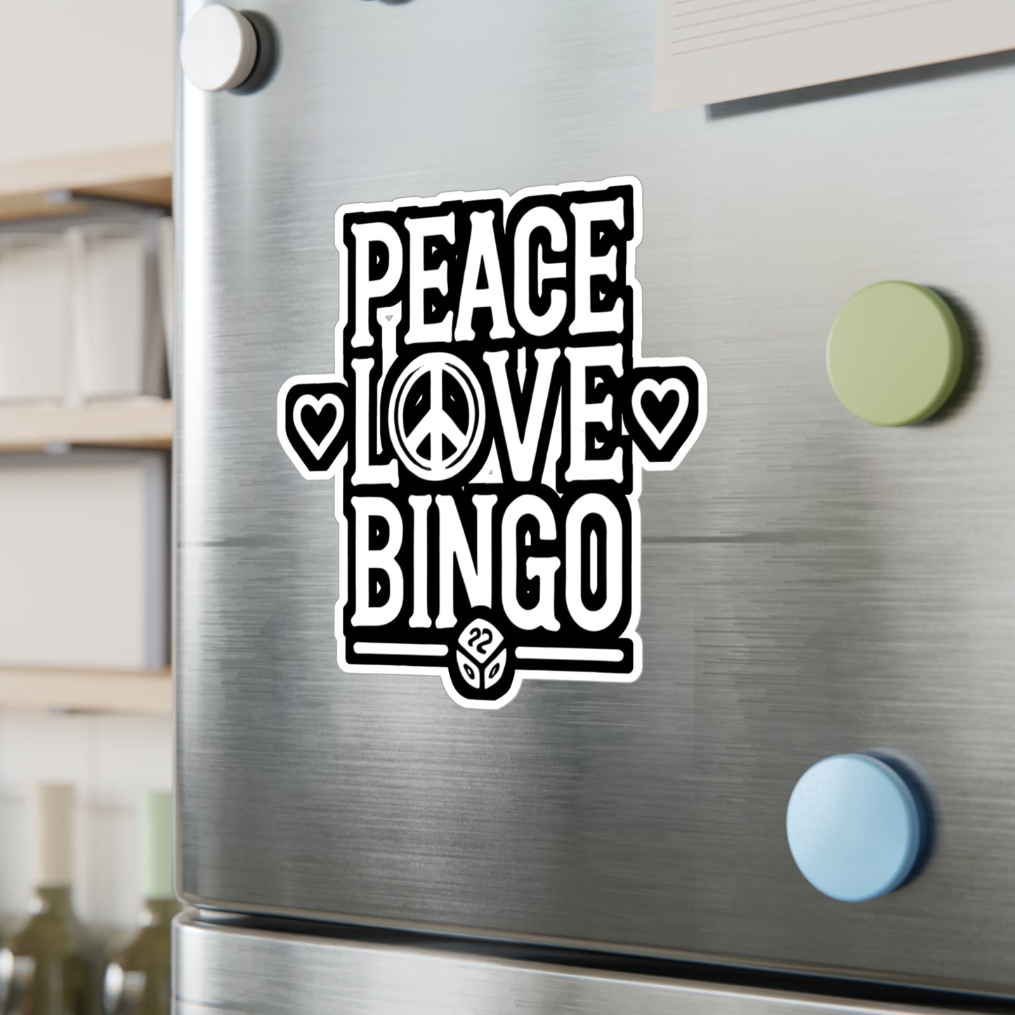 Peace Love Bingo - Bingo Sticker for Car Window Laptop Sticker. Water Bottle Sticker, Vinyl Caller Decal, Balls Sticker - Bingo Gift