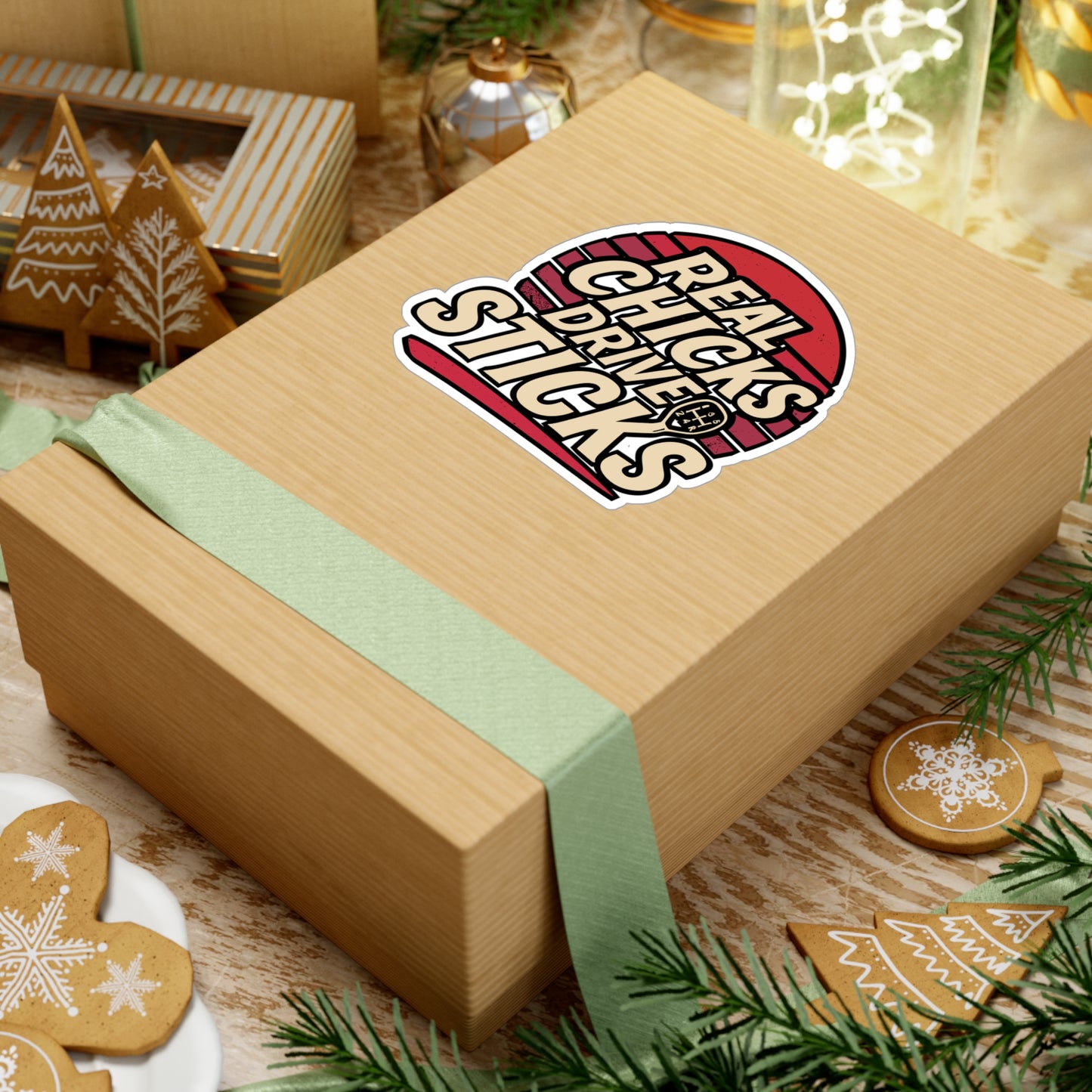 Real Chicks Drive Sticks – Manual Driver Vinyl Sticker for Laptop, Water Bottle, Car | Funny Gearhead Girl Decal, Manual Driver Gift