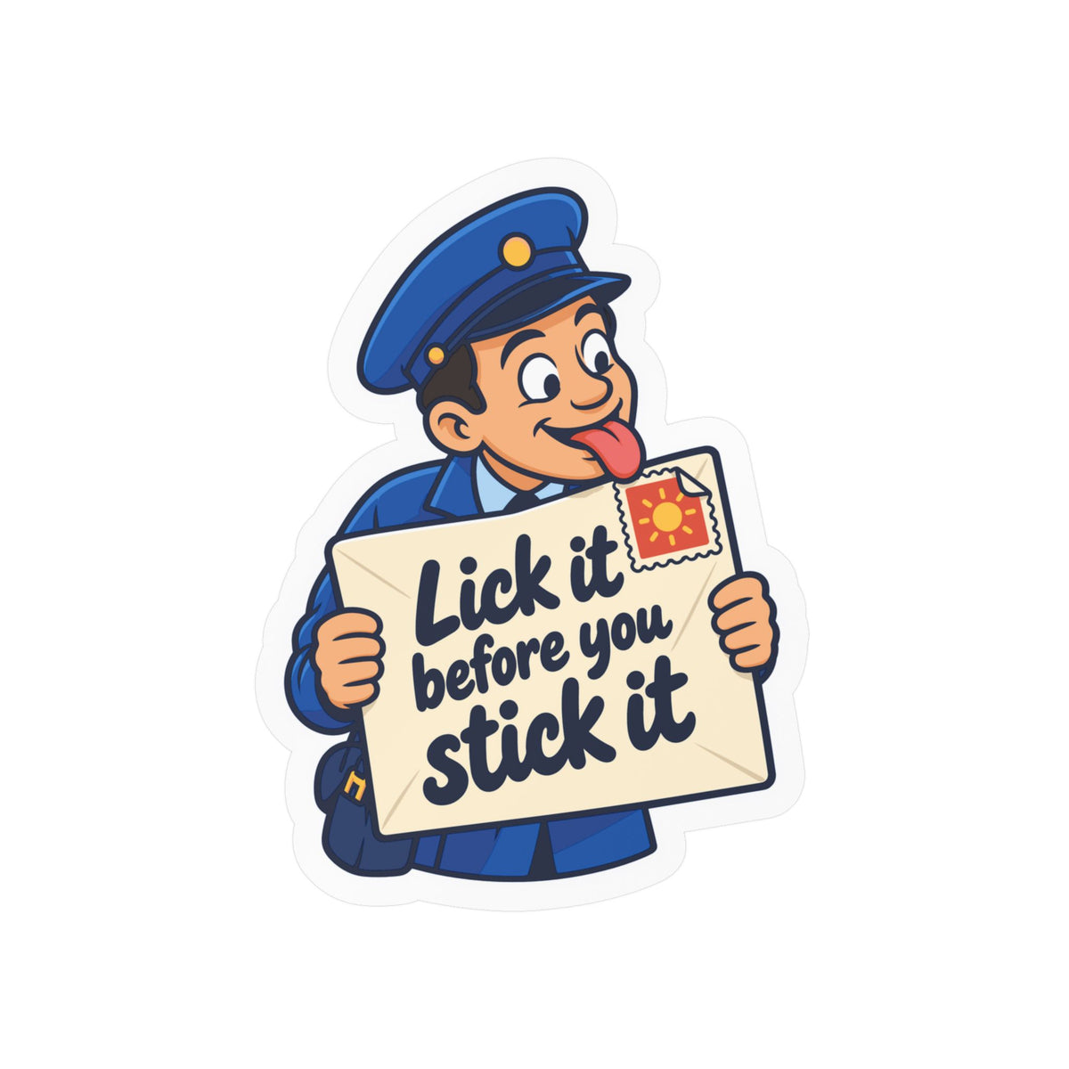 Postal Worker Sticker “Lick It Before You Stick It” – Waterproof Vinyl Decals for Mailbox, Laptop