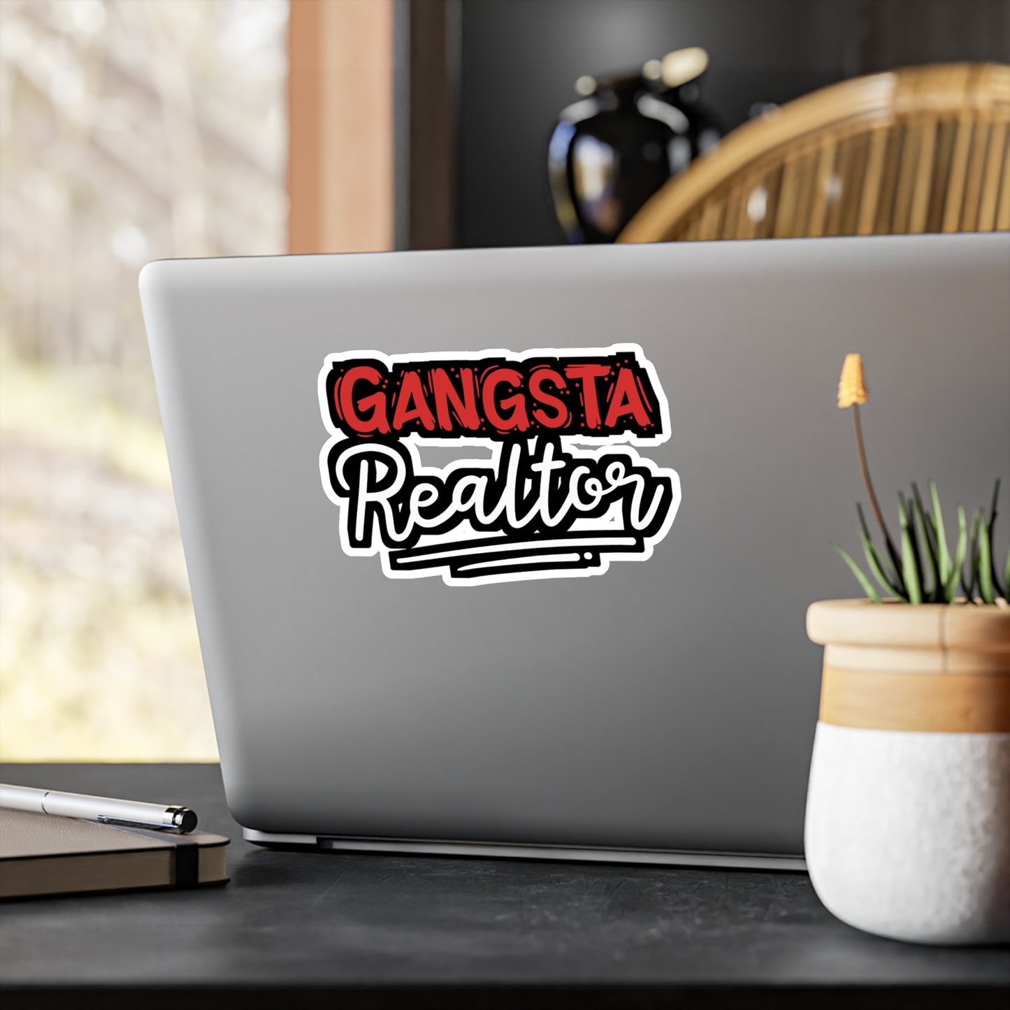 Gangsta Realtor - Realtor Sticker for Laptop Sticker. Water Bottle Sticker, Vinyl Closure Decal - Realtor Gift