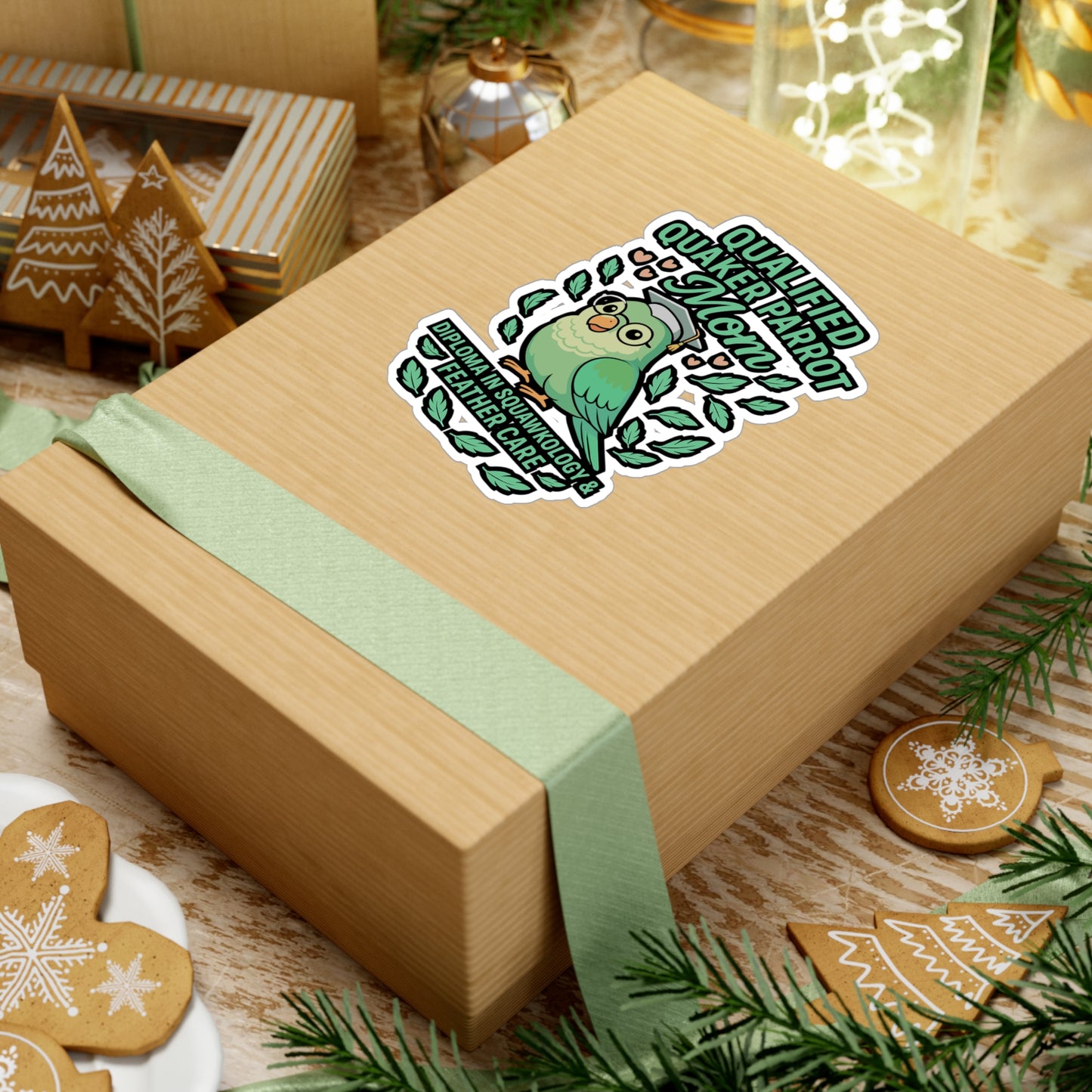 Qualified Quaker Parrot Mom – Vinyl Sticker for Laptop or Water Bottle | Funny Bird Lover Gift, Quaker Parrot Decal