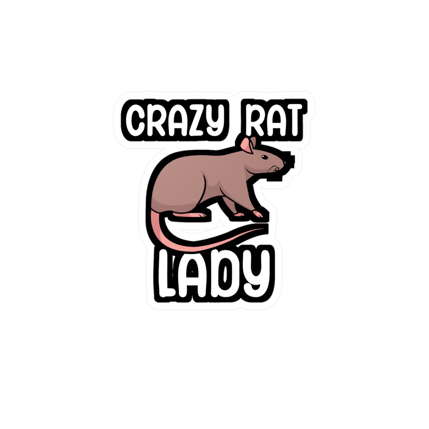 Crazy rat lady - Rat Sticker for Wall, Laptop, Window, Truck, Car Rat Gift Vinyl Rats Decal Sticker