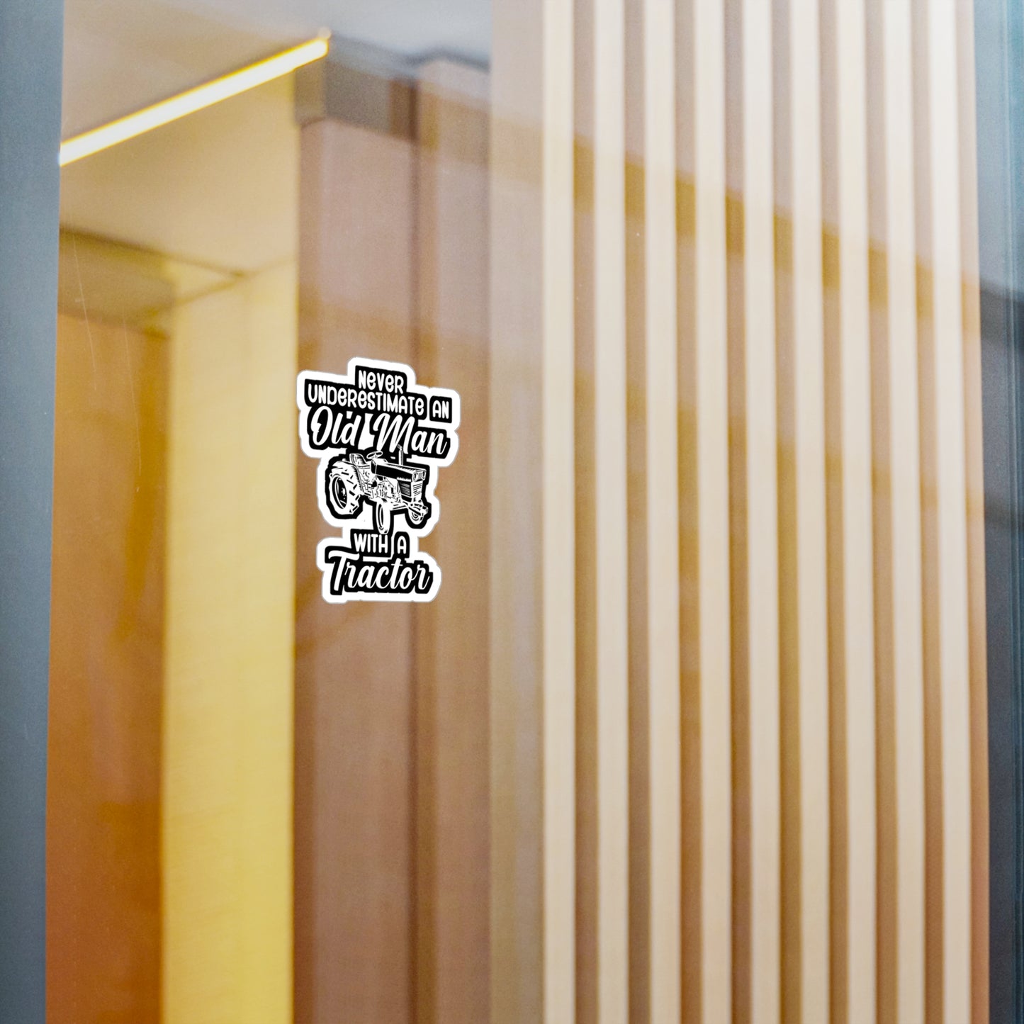 Never underestimate an old man with a tractor - Farmer Sticker for Wall, Laptop, Window, Truck, Car Farmer Gift Vinyl Funny Decal Sticker