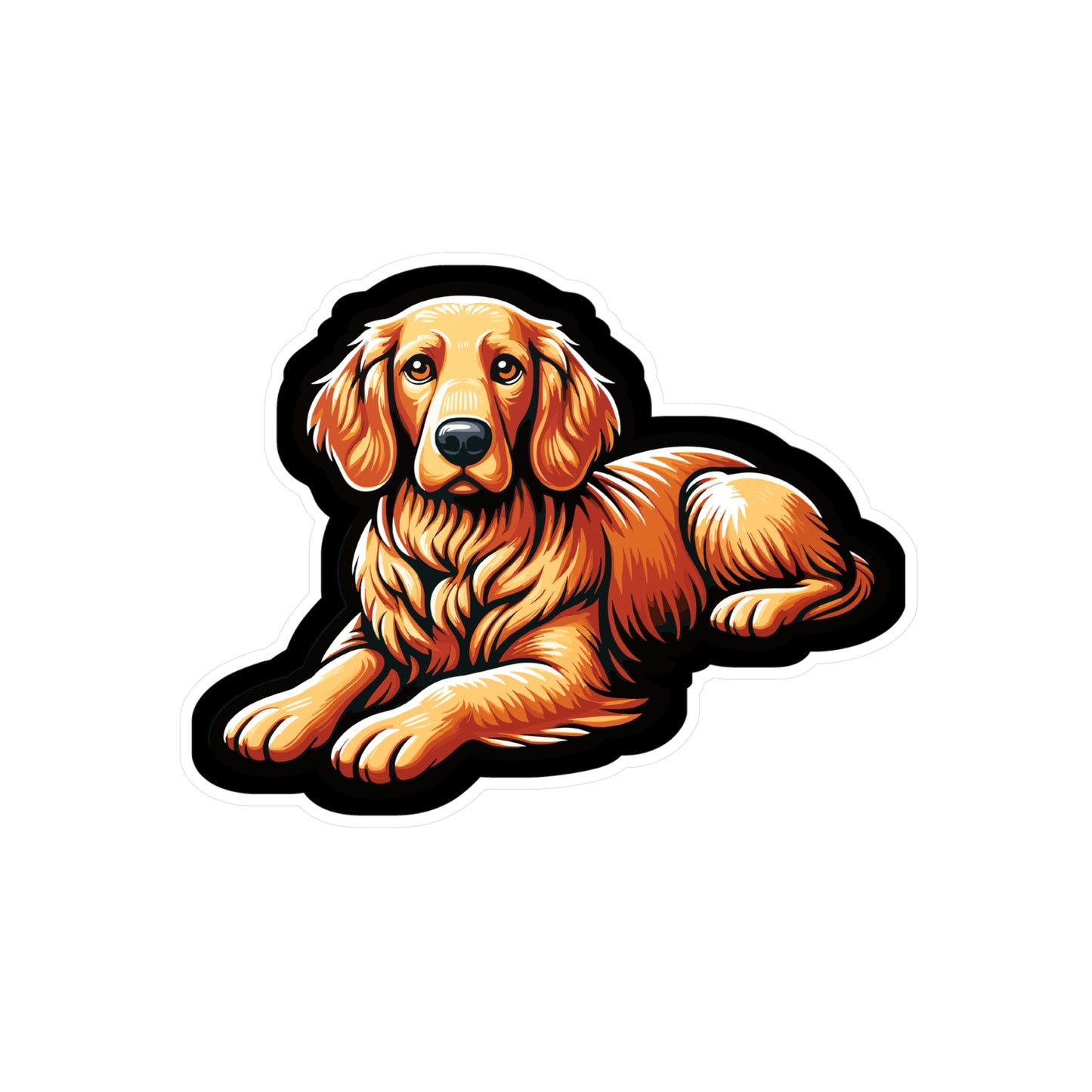 Golden Retriever - Golden Sticker for Car Window Laptop Sticker. Water Bottle Sticker, Vinyl Retriever Decal, Friendly Sticker - Golden Gift