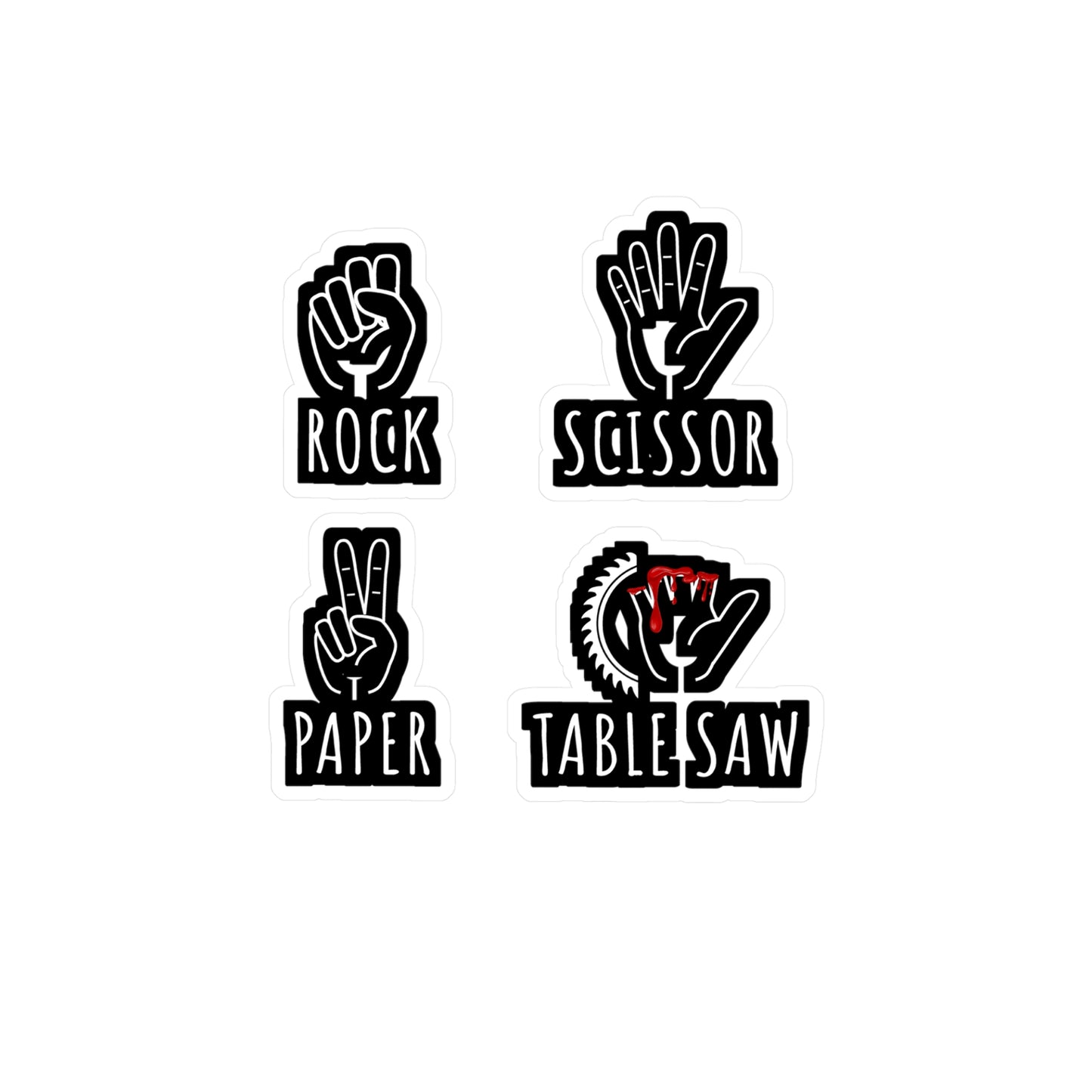 Rock Paper Scissor Table Saw - Carpenter Sticker for Laptop Sticker. Water Bottle Sticker, Vinyl Woodworker Decal - Carpenter Gift
