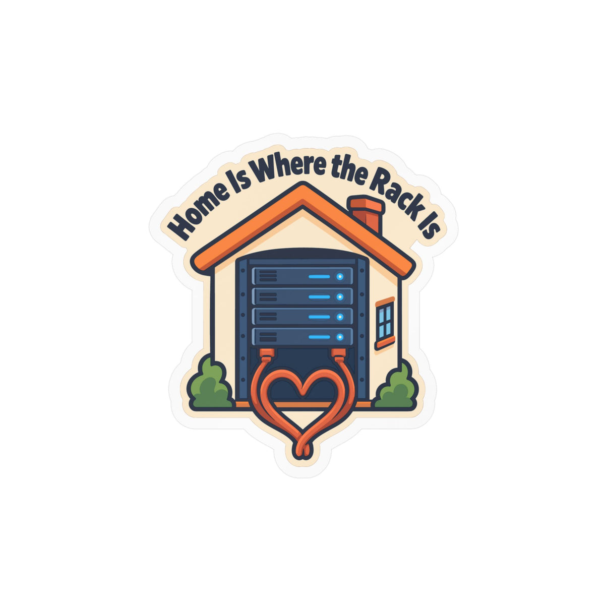 tech Sticker - Home Is Where The Rack Is - Reboot Button Bandage decals for Laptop and Water Bottle