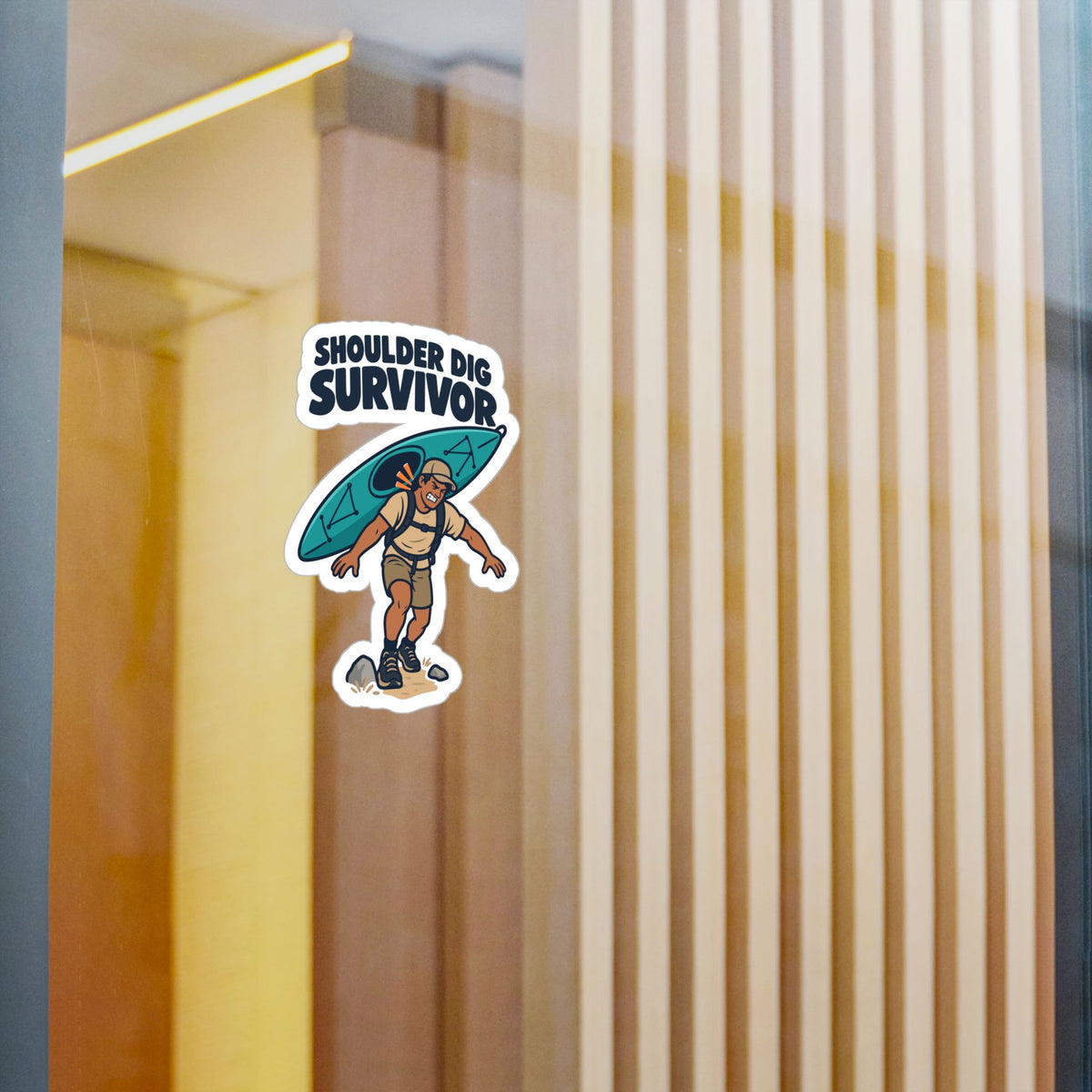 Kayak Sticker – Shoulder Dig Survivor Decals for Kayaking and Rowing Fans, Laptop and Water Bottle