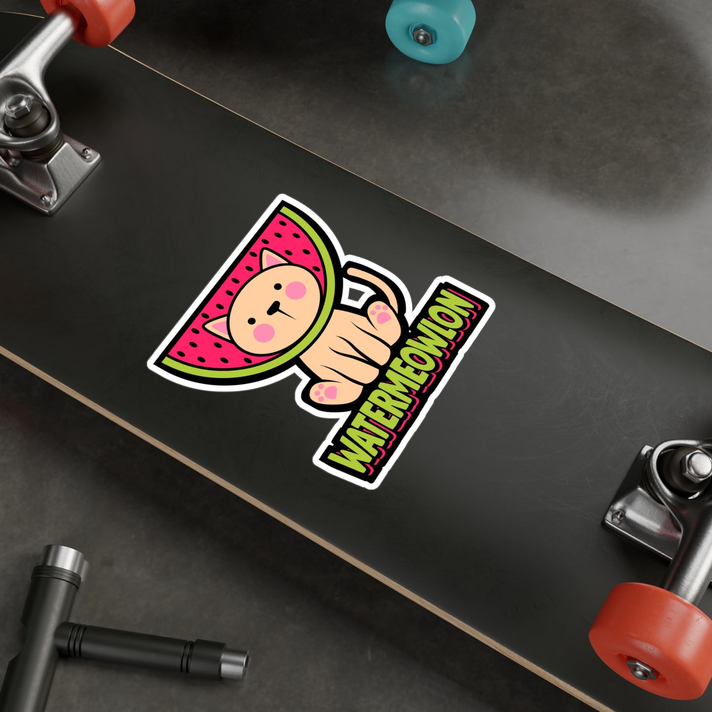 Watermelon cat - Cat Sticker for Car Window Laptop Sticker. Water Bottle Sticker, Vinyl Watermelon Decal, Fruit Sticker - Cat Gift