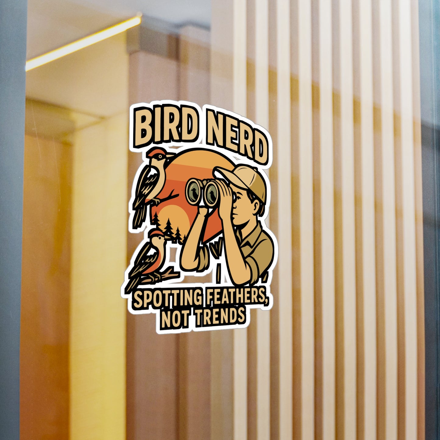 Bird Nerd – Funny Birdwatcher Sticker for Laptop or Water Bottle | Vinyl Binocular Decal | Birding Gift for Nature Lovers