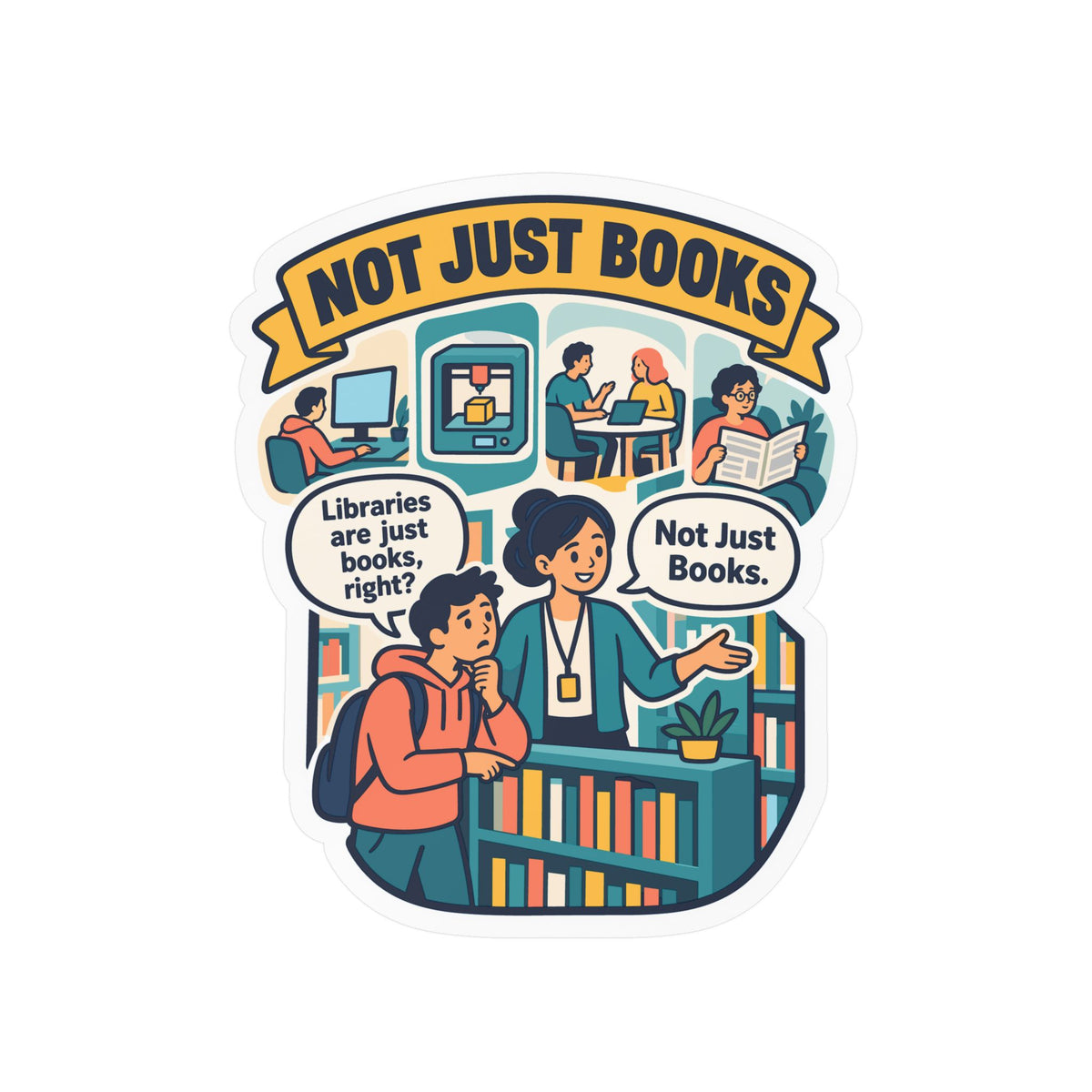 Librarian Sticker - Not Just Books, Fabulous and Magical Unicorn Decals for Laptop and Water Bottle