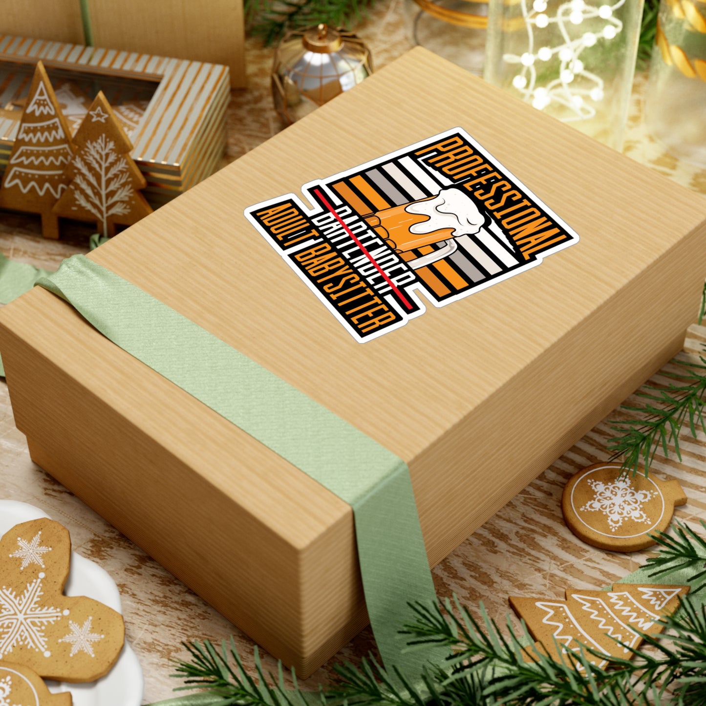 Professional Bartender Adult Babysitter - Bartender Sticker for Laptop Sticker. Water Bottle Sticker, Vinyl Tip Decal - Bartender Gift