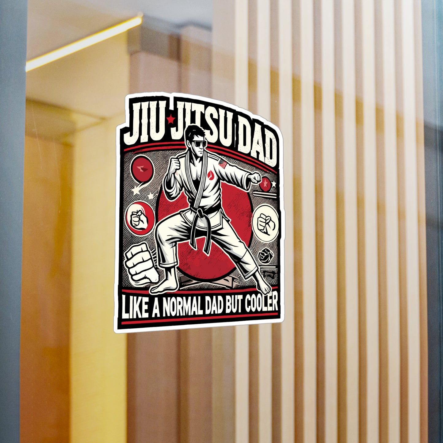 Jiu Jitsu Dad Like a Normal Dad But Cooler - Jiu-jitsu Sticker for Laptop Sticker. Water Bottle Sticker, Vinyl BJJ Decal - Jiu-jitsu Gift
